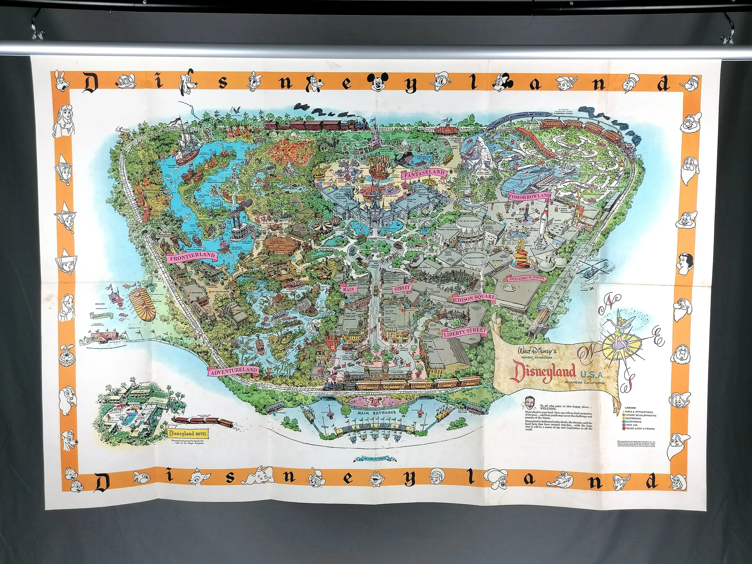 1958 Map of Disneyland - Poster Size - Sam McKim - ICONIC Antiques